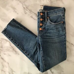 J Crew women’s 9” toothpick blue ankle, 25P